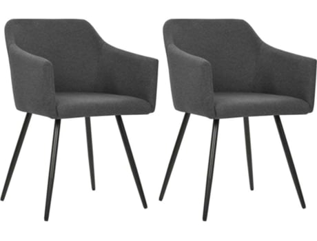 Conjunto 2 Cadeiras de Jantar  323094 (Cinzento - Tecido - 54 x 62 x 80 cm)