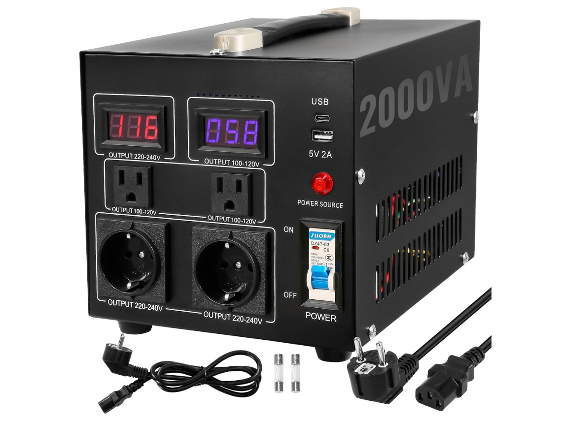 Transformador De Tensão 2000w Com Entradas 110v/220v E Saídas Universais Tekmaquinas