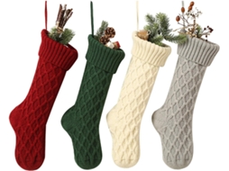 Meias De Natal De Tricô Trançado, Decorações Clássicas, Presente, 1 Peça Olysi Shop