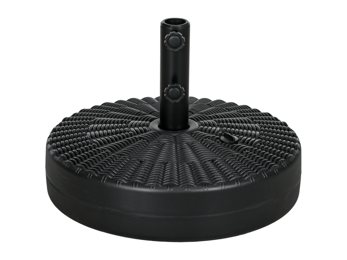 Base para guarda-sol de jardim 3 m com alças, HDPE e aço ø51x36 cm preto BTFORUS