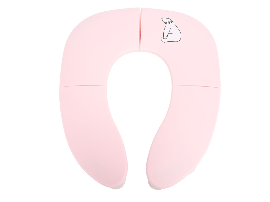 Mali tampa Sanitária Dobrável para Crianças com Ventosas Antiderrapantes Tapete Portátil de Treino de Banheiro Rosa
