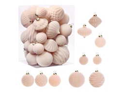 Laxiscreed Conjunto De 35 Bolas De Natal Flocadas Para Decoração E Presentes