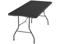 Mesa De Campismo Tectake Dobrável, Resistente Às Intempéries, Portátil E Leve, 180 X 70 X 74 Cm, Antracite