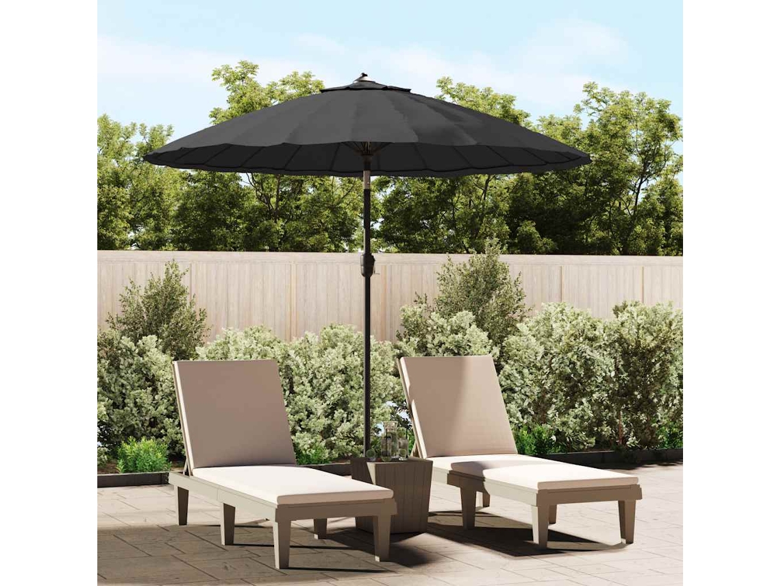 Vidaxl Guarda-sol De Exterior C/ Mastro Alumínio 250 Cm Preto