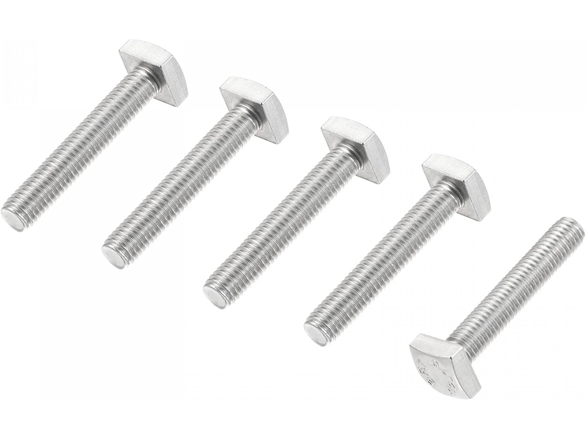Parafuso de Cabeça Quadrada M8x45mm em Aço Inoxidável 304, Grau C, 5 Pçs CHABERLU