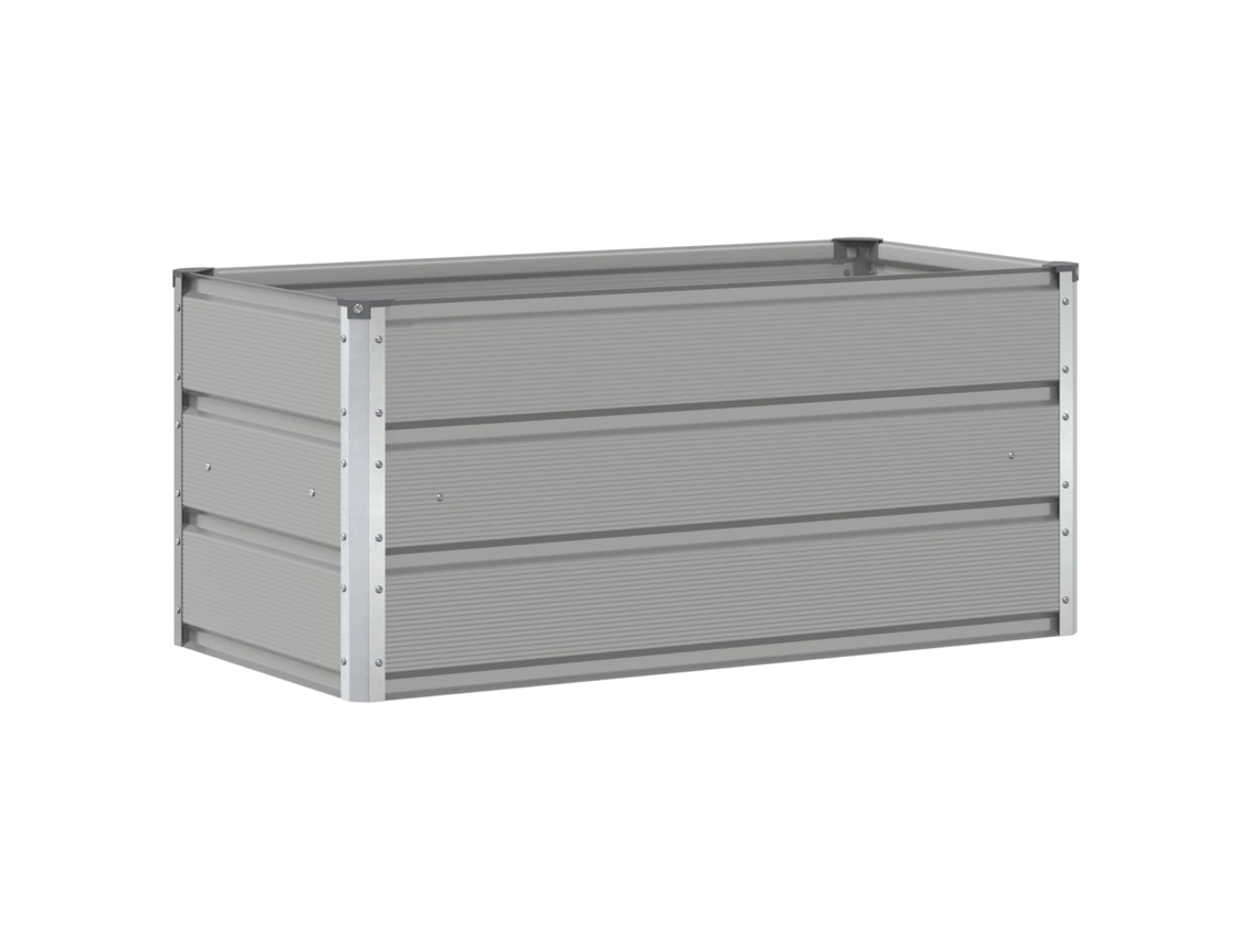 Conjunto 1 Floreira Vidaxl Cinzento-claro Aço (100 X 50 X 45 Cm)