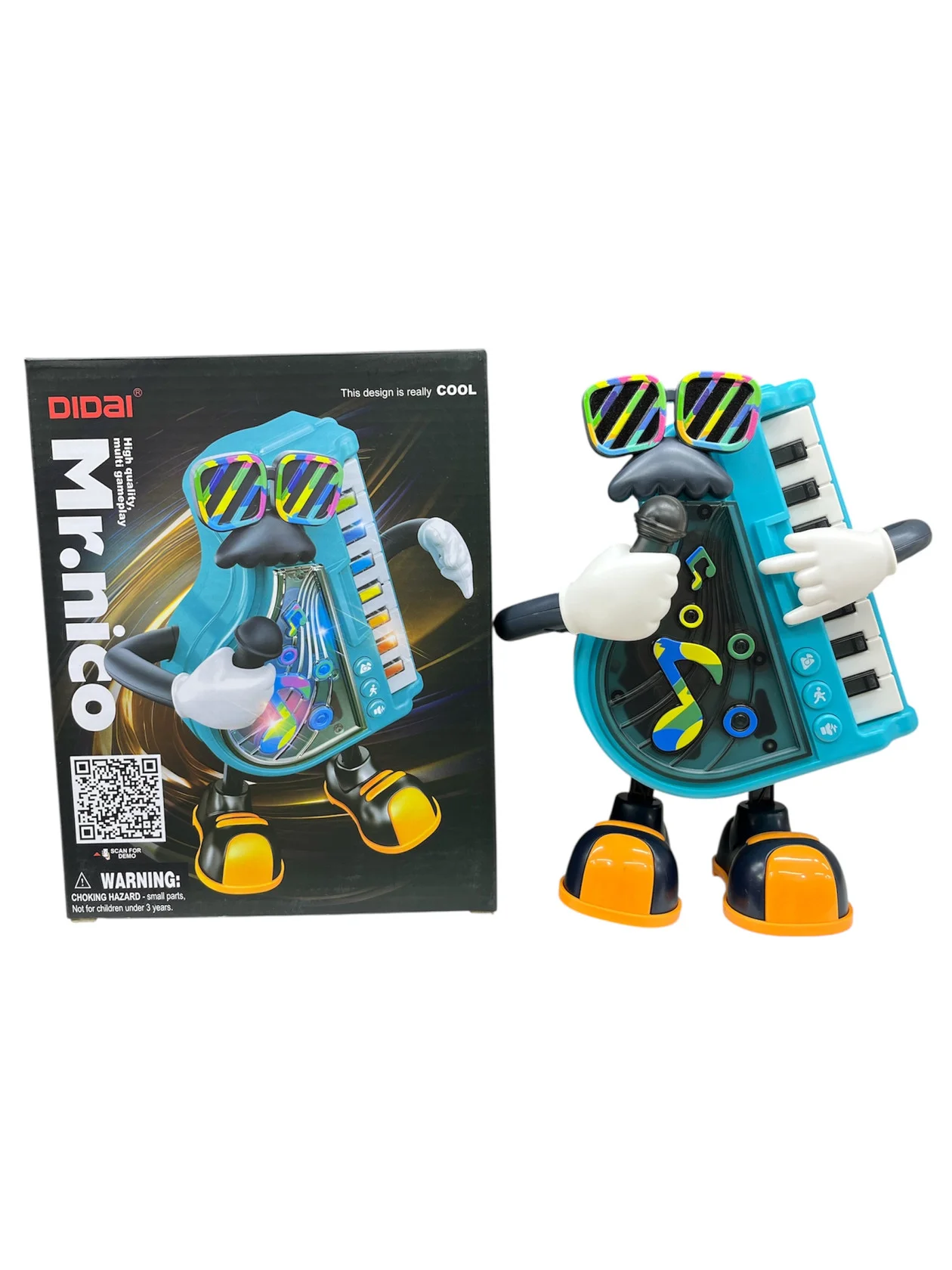 (azul) Brinquedo Robô Tambor Dançante, Brinquedo Infantil Eletrônico Com Música E Luzes