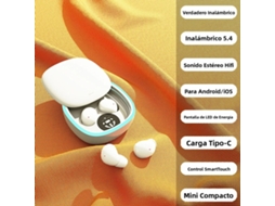 Mini Fones de Ouvido Intra auriculares Sem Fio Bluetooth Ultracompactos com Cancelamento de Ruído MDUG (branco)