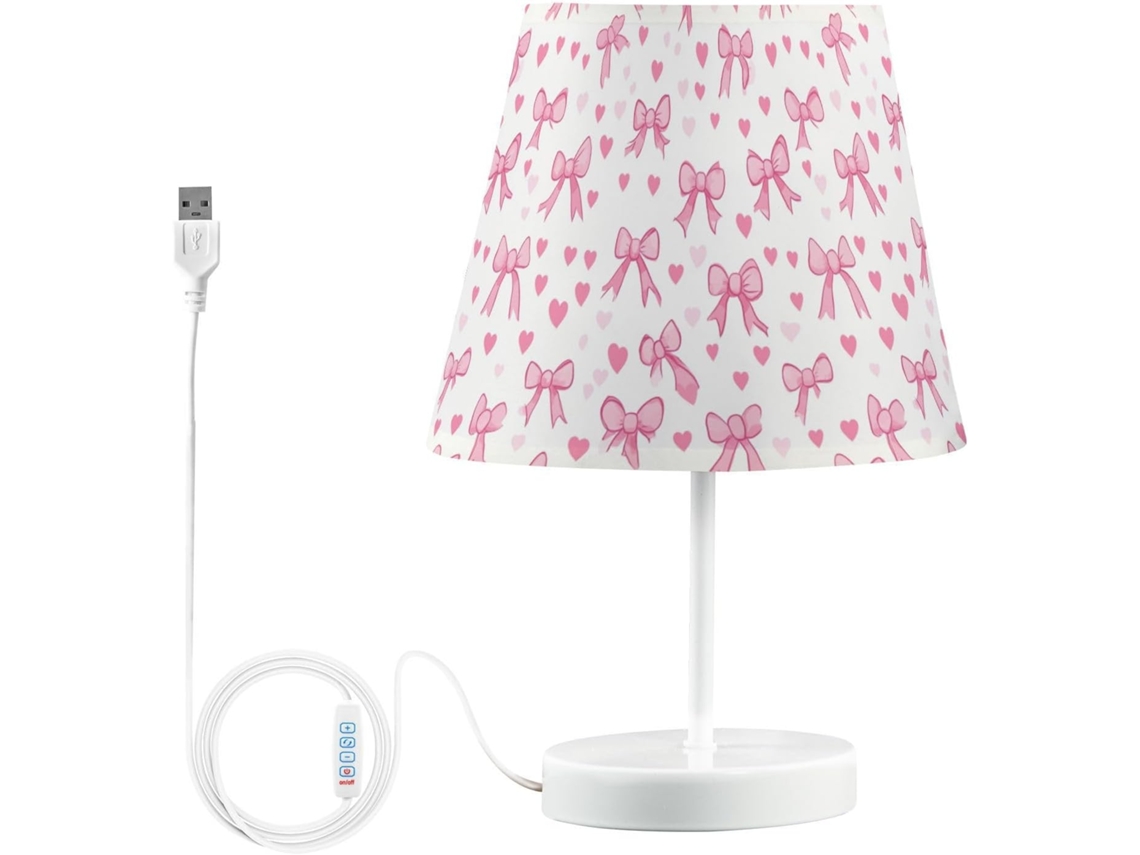 Luminárias De Cabeceira Fofas Da Kcldeci, Com Laço Rosa Charmoso, Perfeitas Para Sala De Estar, Leitura, Cabeceira E