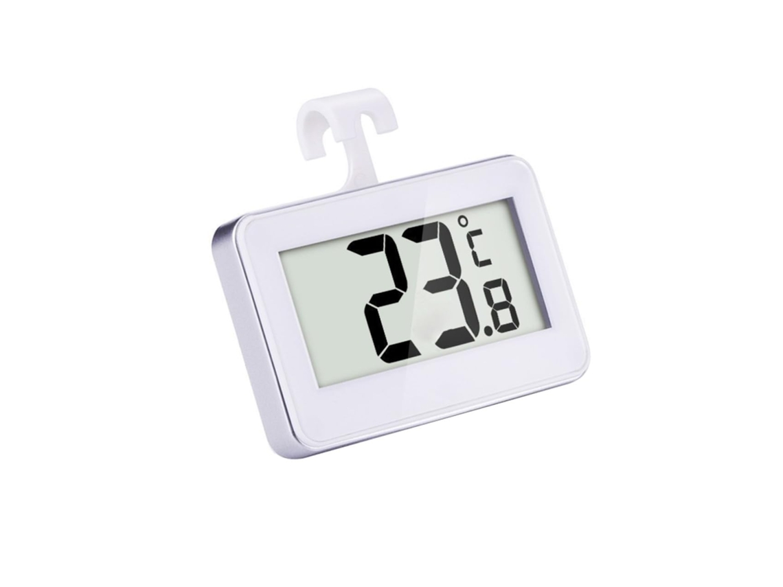 Termômetro Digital Para Geladeira, Branco, Com Suporte Magnético E Gancho, Temperatura Ambiente De 20a 60 °c, Dígitos