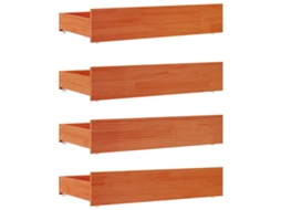 Bed Drawer, Bed Drawers Vidaxl Marrom Madeira De Pinho (90 X 57 X 18 Cm)