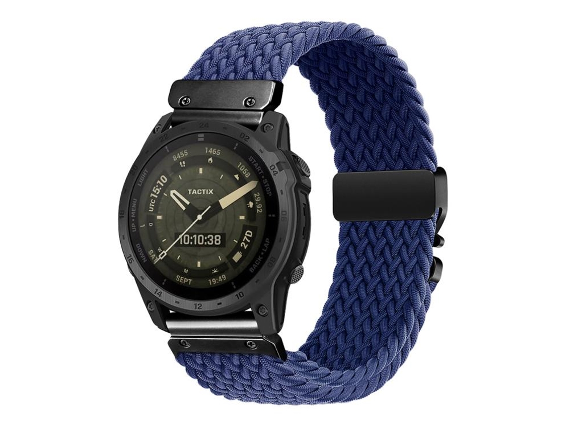 Bracelete Para Garmin (20mm) - Nylon Trançado - Fivela De Paraquedas - Liberação Rápida Azul