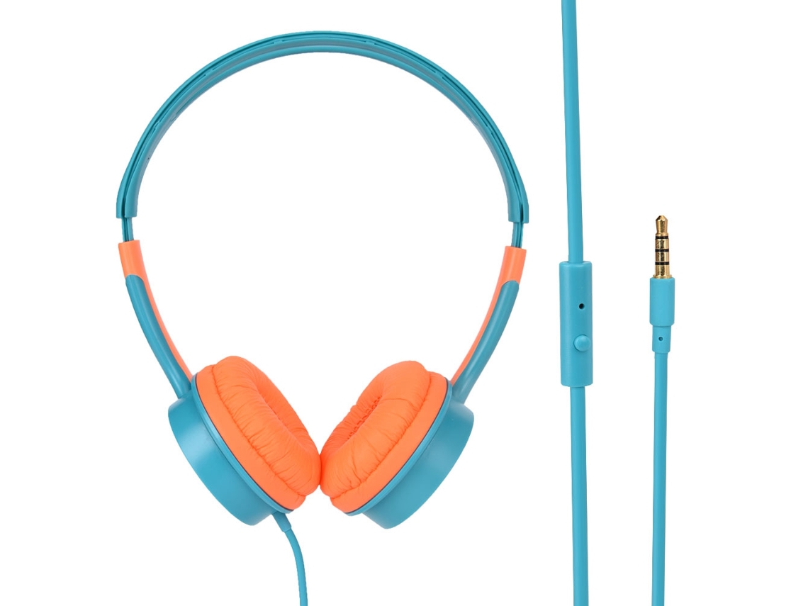 Fones de ouvido com fio EOOCOO para crianças, sobre ear, volume limitado 85db