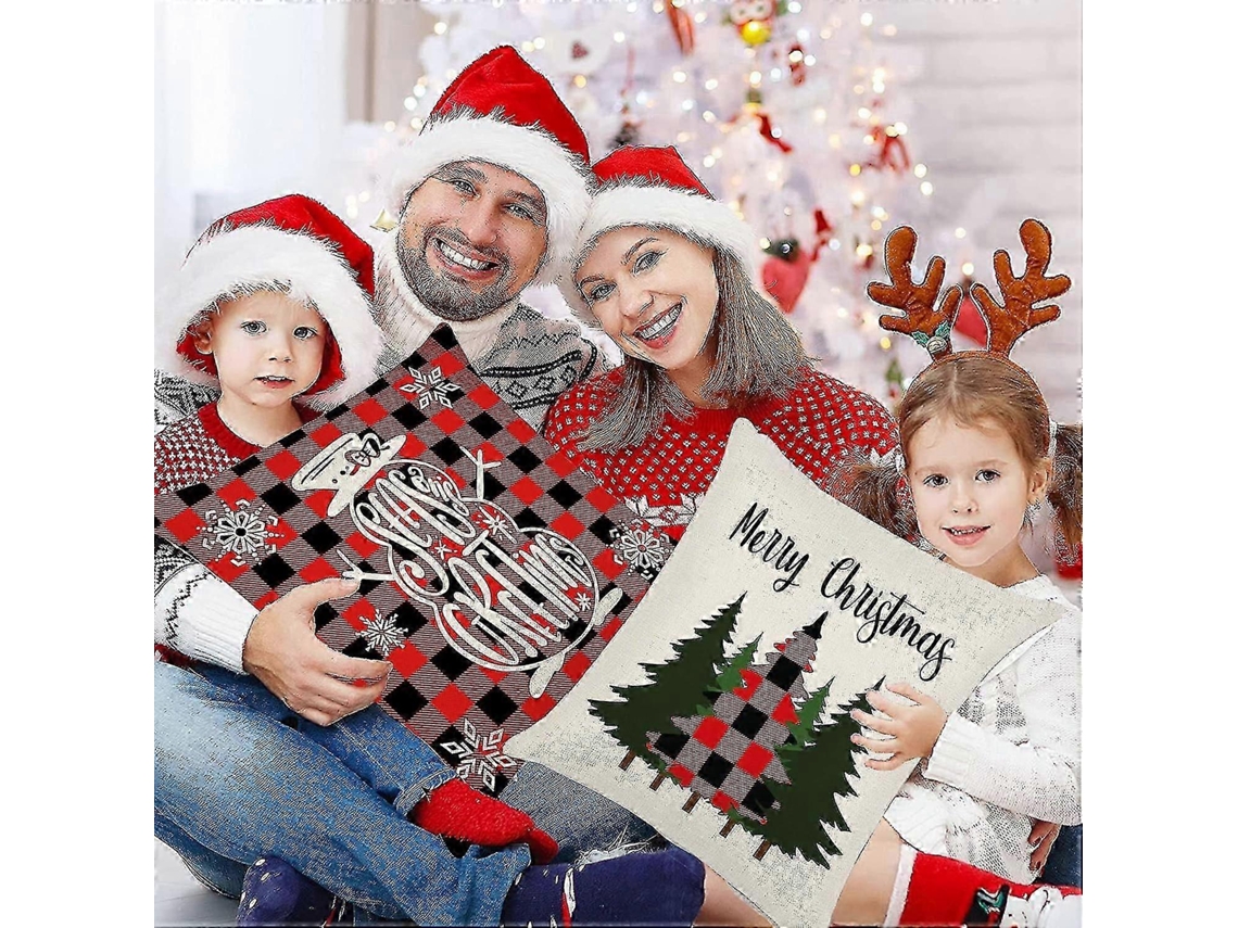Capa De Almofada De Natal Em Algodão E Linho