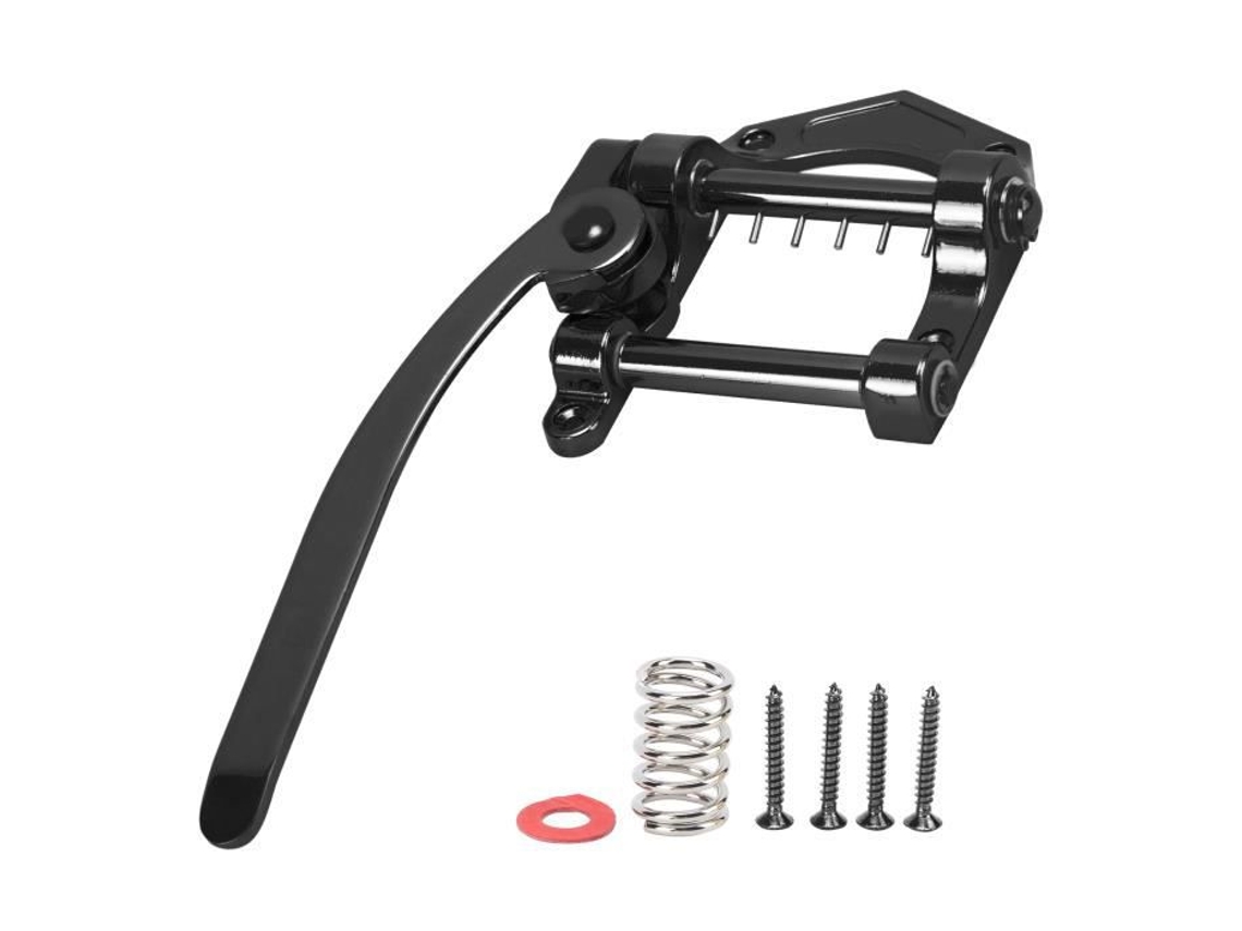 Para Etc Vibrato Bridge Vibrato Bridge Tremolo Unit Big Rocking Rod Metal Tailpiece para Es335 Electric Guitar Black