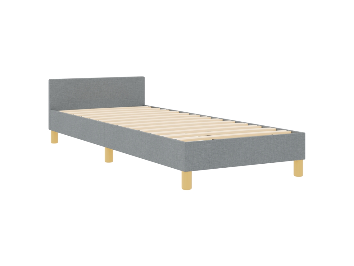 Conjunto 1 Estrado De Cama Plataforma Vidaxl Cinzento-claro Tecido (80 X 200 Cm)