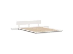 Conjunto 1 Estrutura Da Cama Vidaxl Branco Madeira De Pinho Maciça (140 X 200 Cm)