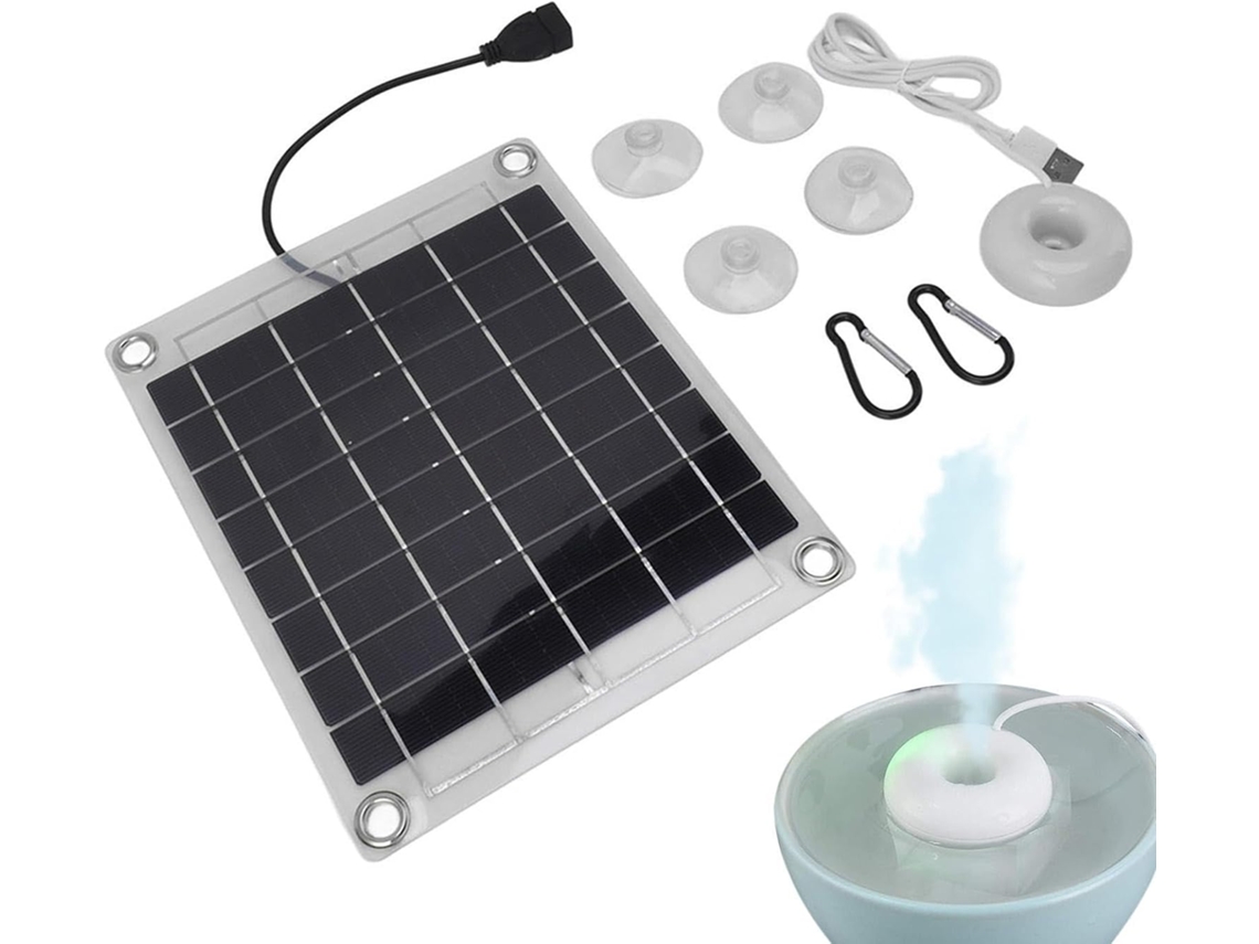 Umidificador Com Painel Solar – Atomizador Usb De Silicone Monocristalino 20w Portátil Movido A