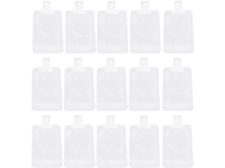 Sacos descartáveis para loção com dois dosadores, 15,50 x 9,00 cm, pacote com 20 unidades.