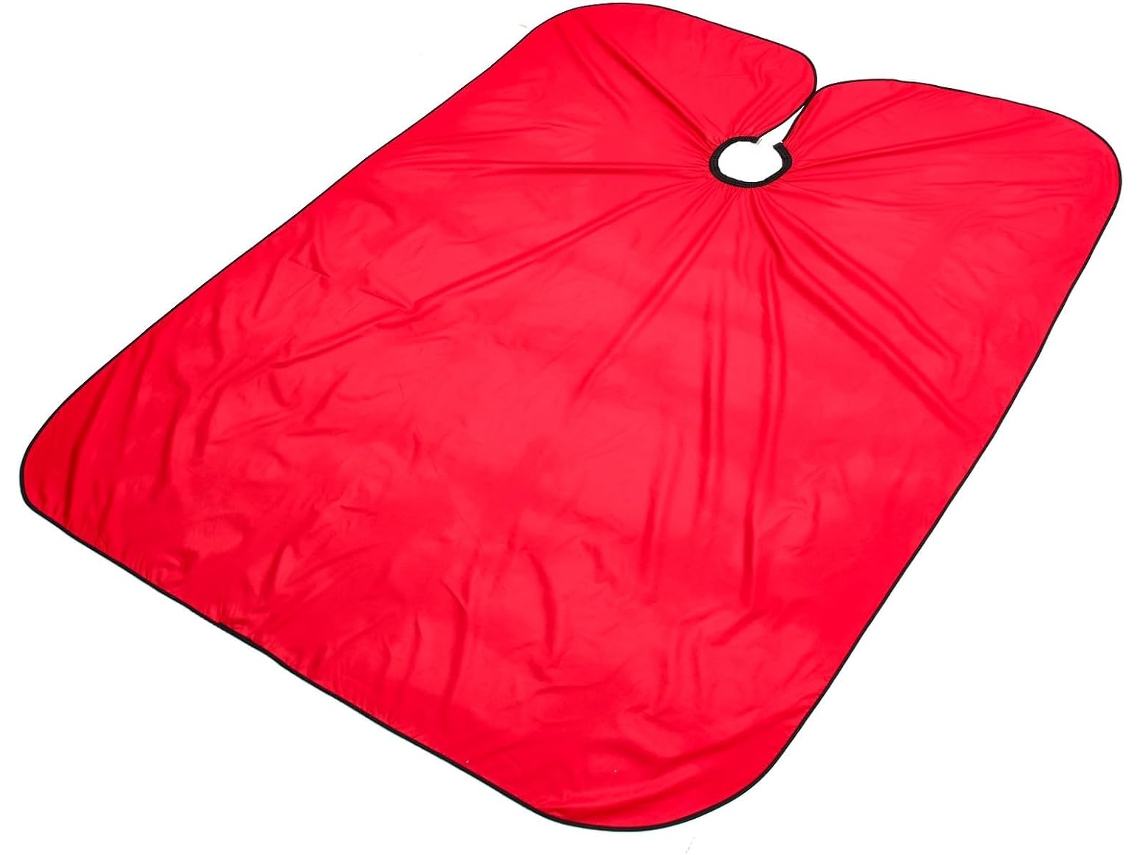 Capa De Cabeleireiro Vermelha Antiestática Em Tecido, Ideal Para Cortes De Cabelo.