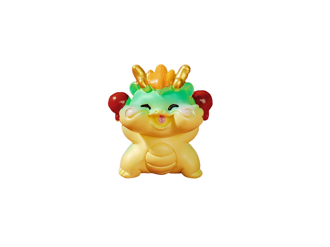Bola Verde com Dragão Pequeno LAXISCREED para Paisagem Micro Acessórios do Ano Novo Chinês