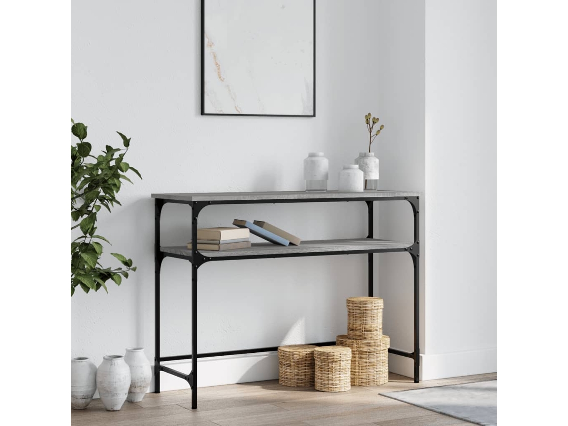 Vidaxl Mesa Consola 100x35,5x75cm Derivados De Madeira Cinzento Sonoma