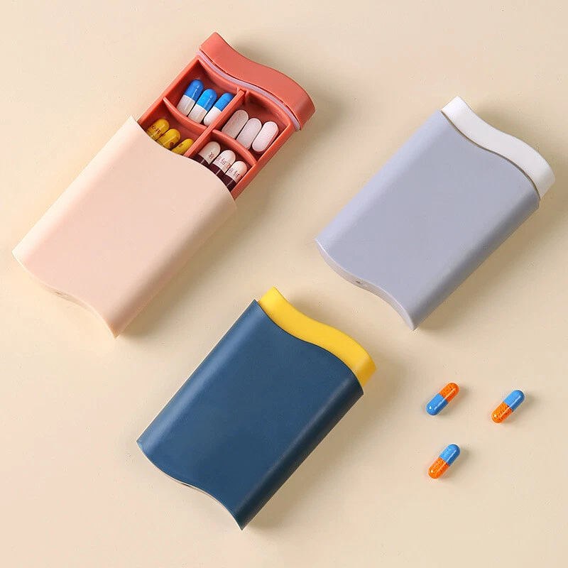 Conjunto De 3 Porta, Comprimidos Portáteis De Silicone, Mini Caixa Dispensadora Com Compartimentos, Armazenamento De Medicamentos, Multicolorido