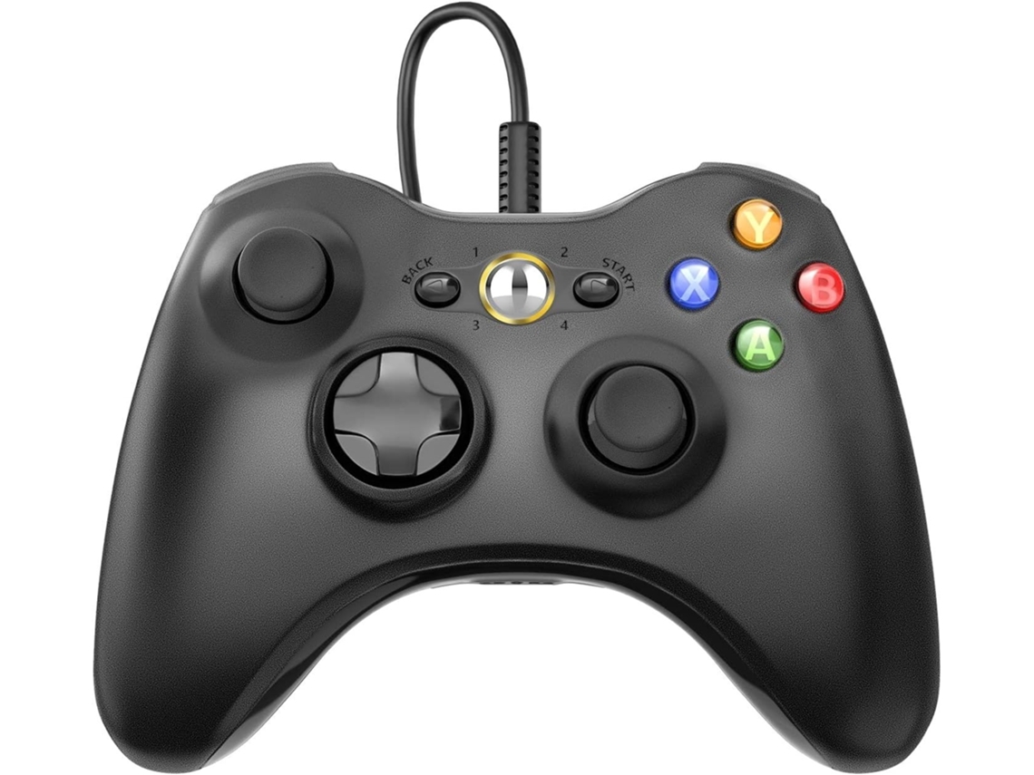 Controlador de Pc com Fio Compatível com Xbox 360/Slim Pc Windows 10/8/7 Preto YIZHOOD