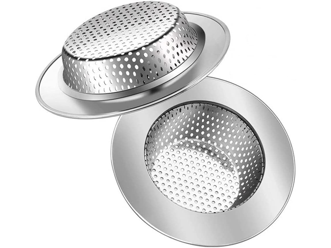Conjunto De 2 Coadores De Ralo Em Aço Inoxidável Para Cozinha E Banheiro