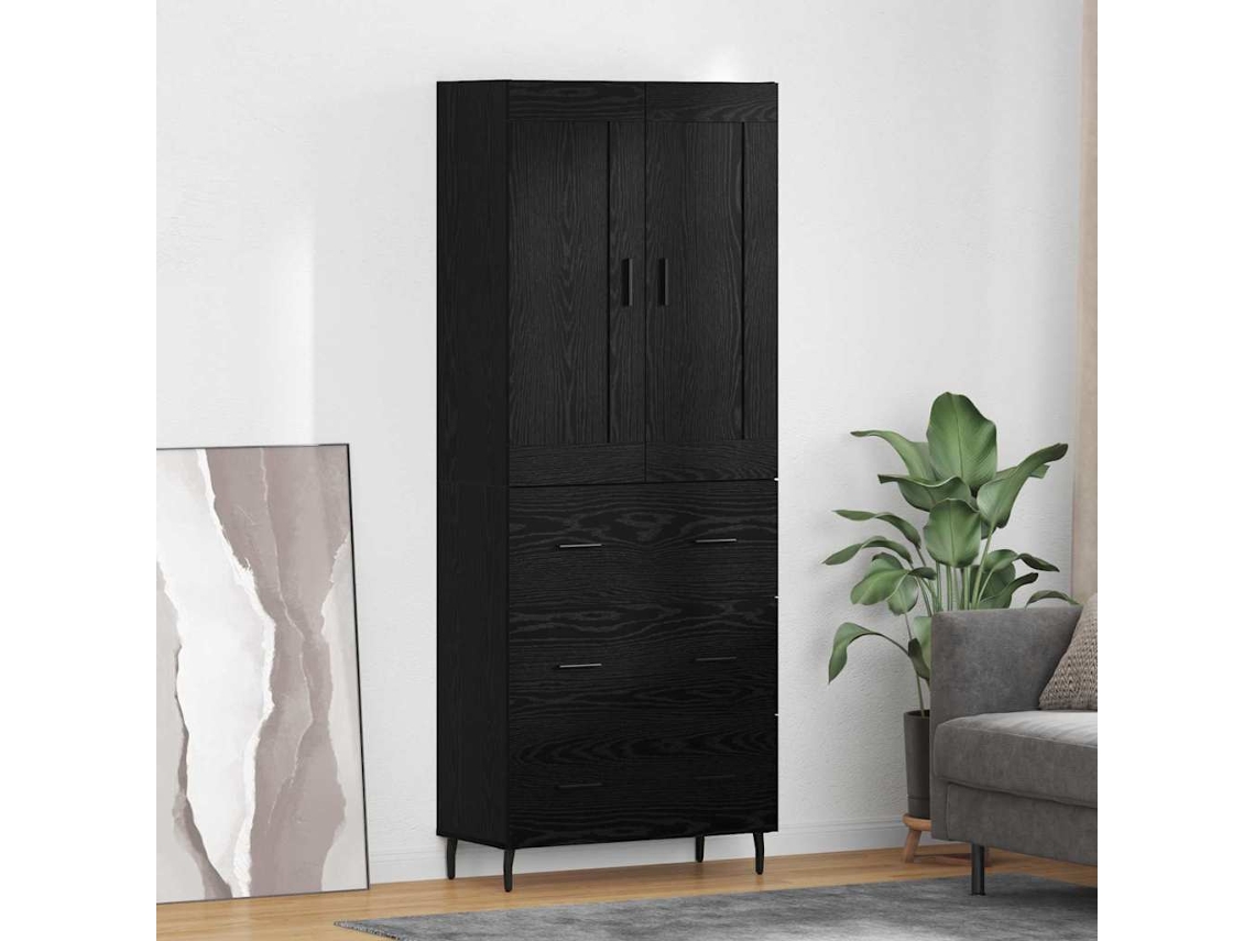 Vidaxl Buffê Com Gaveta 2 Pcs Carvalho Preto Madeira Processada