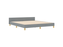 Estrutura De Cama Cinzento Claro Com Cabeceira Vidaxl Cinzento-claro Fabric (183x203 Cm)