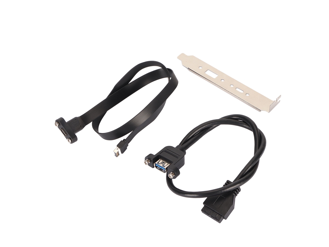 Cabo De Extensão Do Painel Frontal De Tipo E Para Tipo C 0,5m 20gbps Usb 3.2 Plug And Play Com Suporte