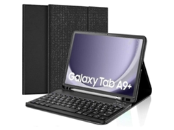 Capa Com Teclado Bluetooth Compatível Com Tablet A9 Plus - Para Galaxy Tab A9, Destacável, Magnética