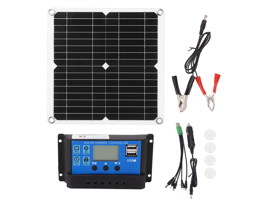 Kit Painel Solar 12w 12v Monocristalino Semi flexível Ip65 | S/MARCA