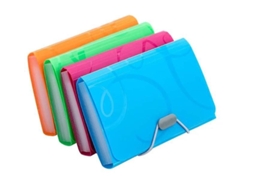 Pasta expansível portátil multicolorida Slowmoose, tamanho B6, 13 compartimentos, pacote com 4