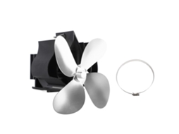 Primerox ventilador de Lareira em Parede 4 Pás Térmico para Fogão a Lenha Prata