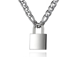 2026-cadena De Candado De Acero Inoxidable Para Hombre Mujer Plata Collar De Moda Punk Retro Regalo