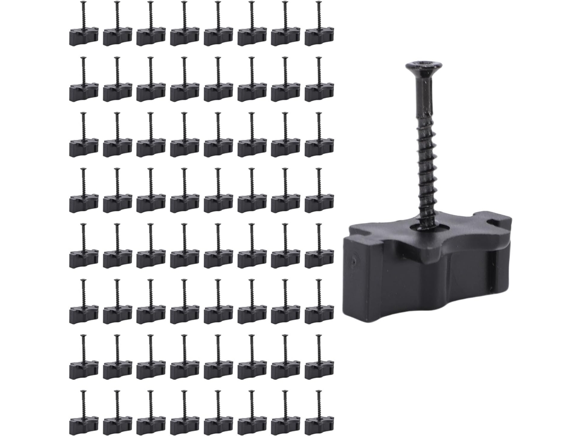 Jiawu Fixadores Ocultos, 100 Peças, Clips Decks De Madeira Composta Com Fusos, Clips Em T Pré Carregados