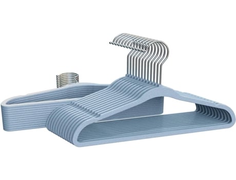 Cabide de Resina Infantil Cabide de Cadete Cor Azul Cabide de Resina Resistente com Entalhes Antiderrapantes 28Cm COM-FORT HOUSE