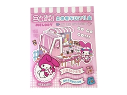 Mali kit de Material Diy Livro Silencioso 3d Carrinho de Dineria Fofo Padrão Claro Rosa