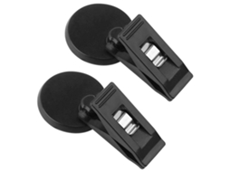 Conjunto 2 Clips Automóvel - Acessório Carro - Suporte Bilhete - Pvc - Preto