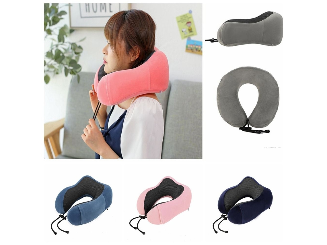 Almofada de pescoço de espuma viscoelástica rosa Slowmoose