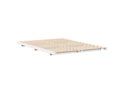 Conjunto 1 Estrutura Da Cama Vidaxl Branco Madeira De Pinho Maciça (150 X 200 Cm)