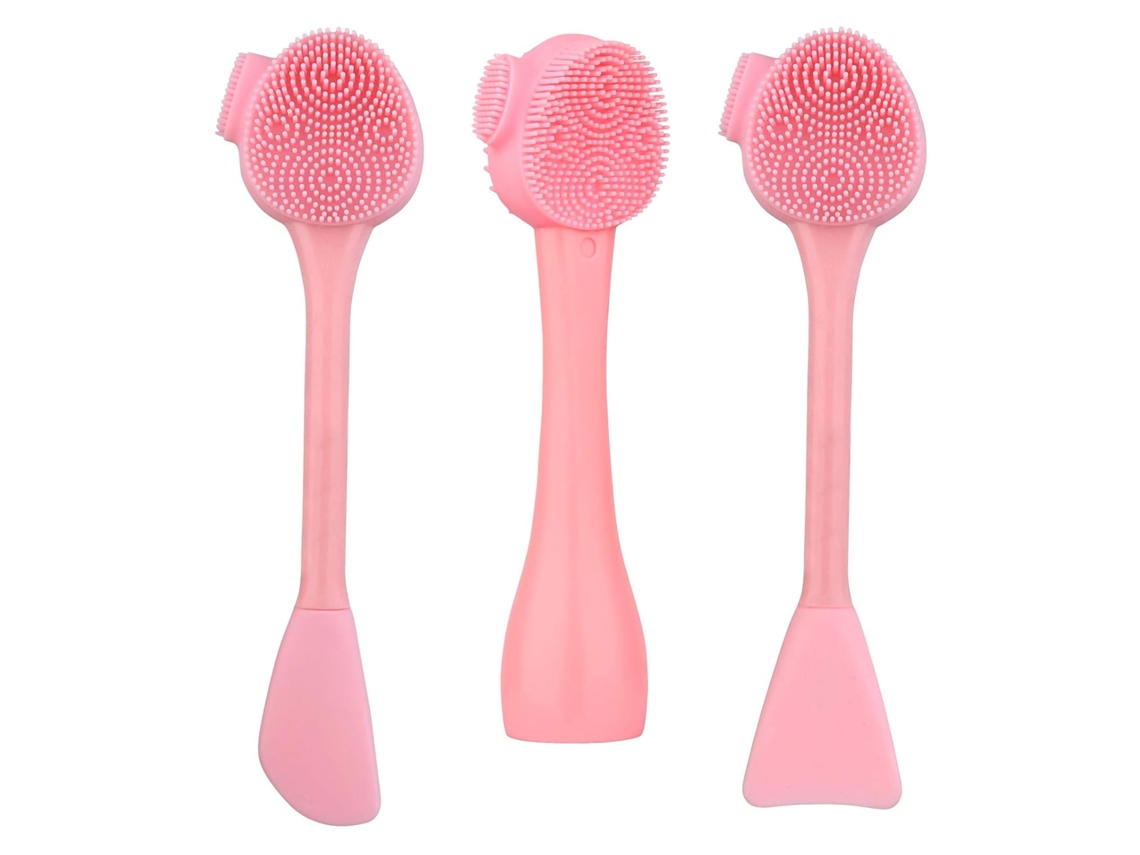 Pincéis De Silicone 4 Em 1, Aplicador De Cuidados Com A Pele Com Ponta Dupla E Cabo Ergonômico Para Esfoliação Profunda E Remoção De Cravos, Conjunto