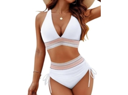 Maiô feminino de cintura alta com push up SFUSHOS