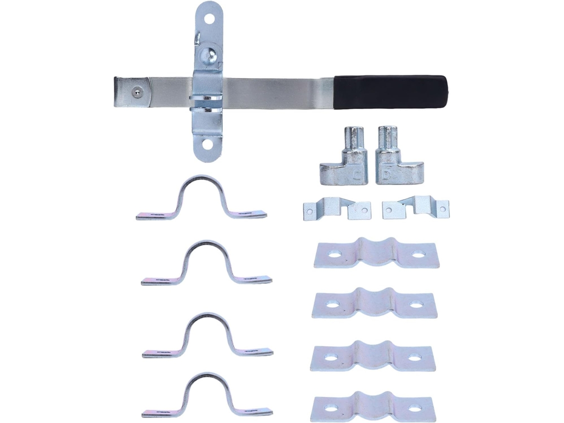 Kit De Trava Porta Com Ação Came, Em Metal Galvanizado, Para Reboque, Com Trava De Segurança