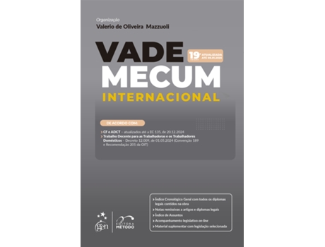 Livro Vade Mecum Internacional - 19 Edição 2025 De Valerio De Oliveira Mazzuoli (português Do Brasil)