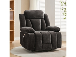 Poltrona Massagem Elétrica 95x94x107cm, 8 Pontos C/ Aquecimento, Sofá Reclinável Tv C/ Elevação, Compartimento E Bolsos, Usb, Marrom.