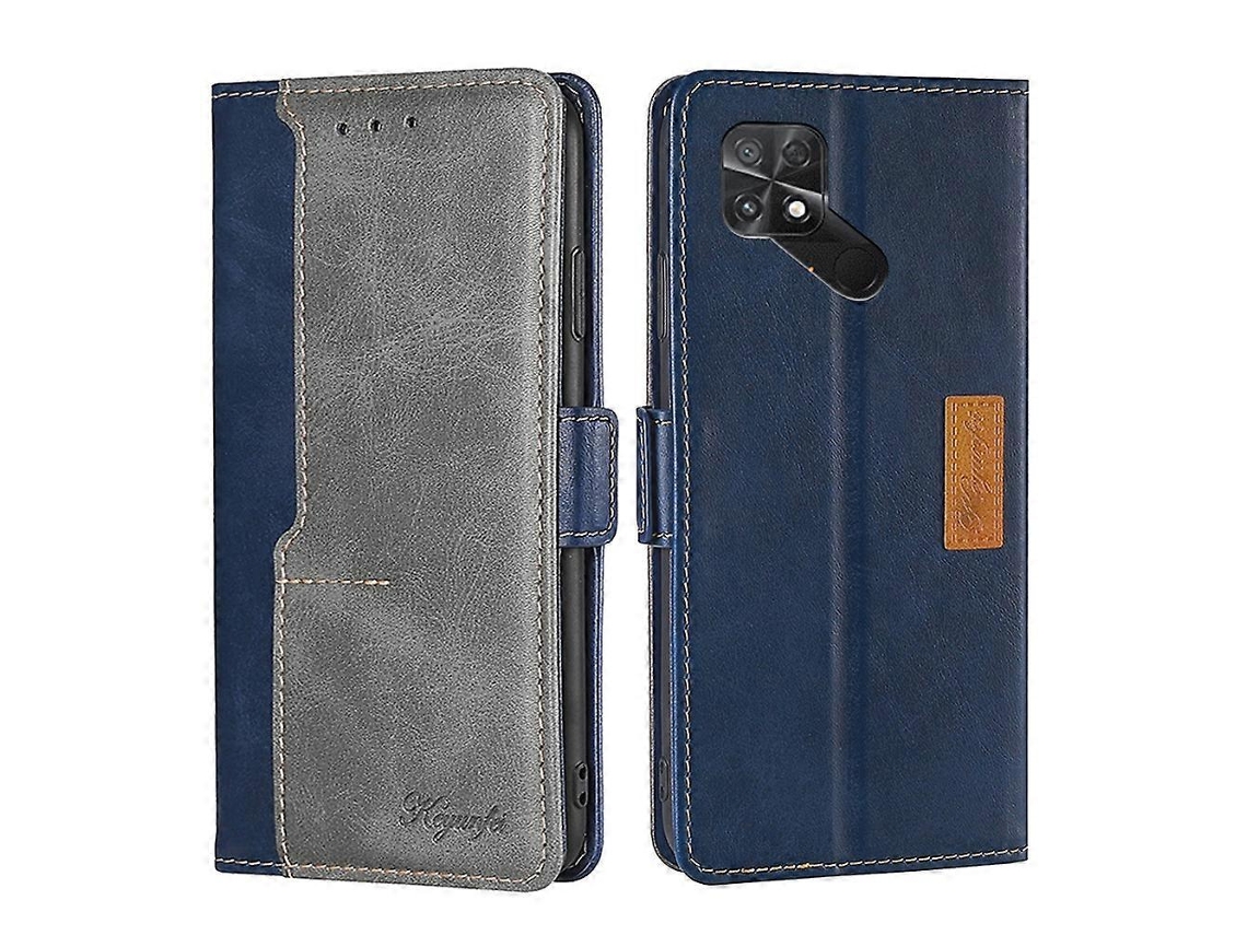 Capa De Couro Com Fivela Lateral Em Cores Contrastantes Para Xiaomi Poco C40