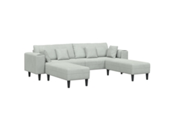 Conjunto 3 Sofá De Sala De Estar Vidaxl Cinzento-claro Veludo (250 X 188 X 76 Cm)
